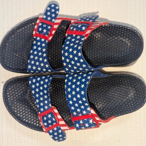 Red White and Blue American Flag Birkenstocks US 7.5-8 - Picture 2 of 12